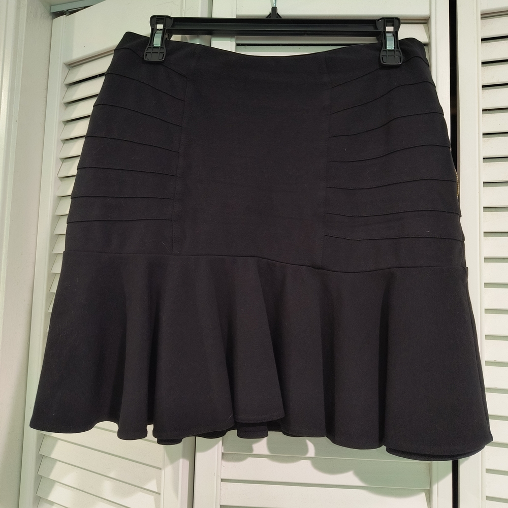 Ann Taylor Black Pleated Mini Skirt